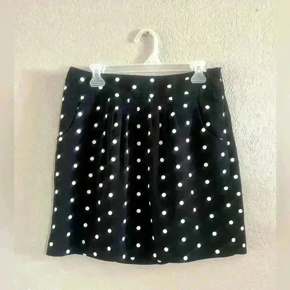 Worthington Dresses & Skirts - Worthington Skirt Black White Polka Dot Mini Short Pockets Women Size 12P